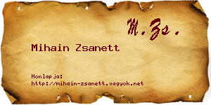 Mihain Zsanett névjegykártya